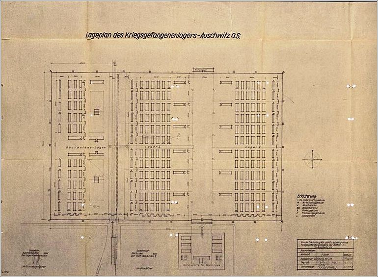 Bluepirnt of the  Birkenau camp October 1941